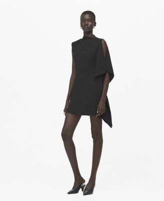 MANGO - Women's Short Asymmetrical Sleeve Dress