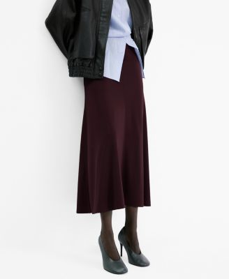 MANGO - Women's Fine Knit Midi Skirt