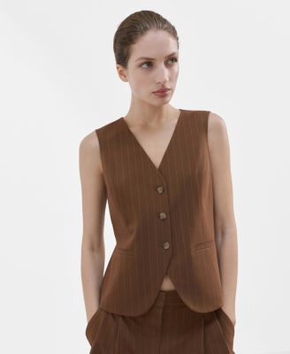 MANGO - Women's Pinstriped Suit Vest