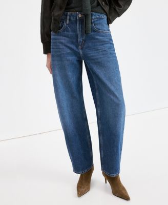 MANGO - Women's High-Waisted Barrel Jeans