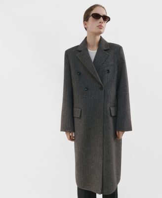 MANGO - Women's Double-Breasted Wool Coat