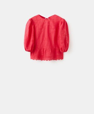 MANGO - Women's Floral Embroidered Blouse