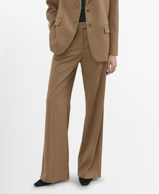 MANGO - Women's Straight Low-Rise Suit Pants