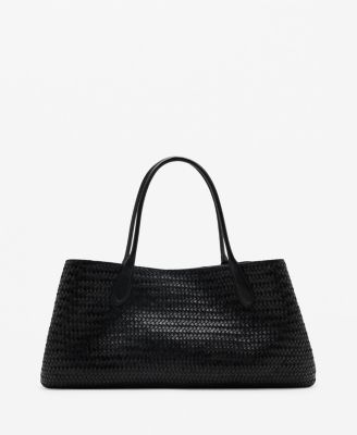 MANGO - Women's Large Braided Leather Shoulder Bag