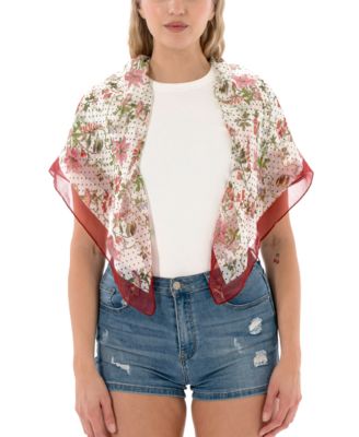 Marcus Adler - Satin Floral Polka Dot Scarf