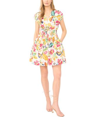 CeCe - Women's V-Neck Multi Tie Mini Dress