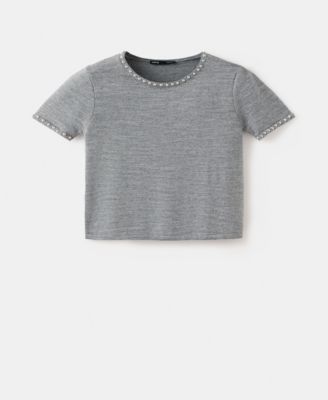 MANGO - Women's Studded Knitted Sweater