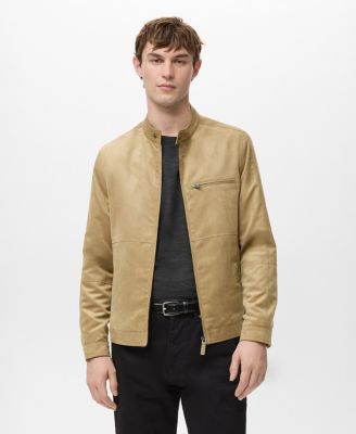 MANGO - Men's Suede-Effect Biker Jacket
