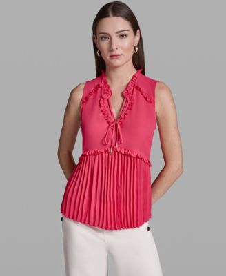 BCBG - Women's Ruffles Pleated Hem Top