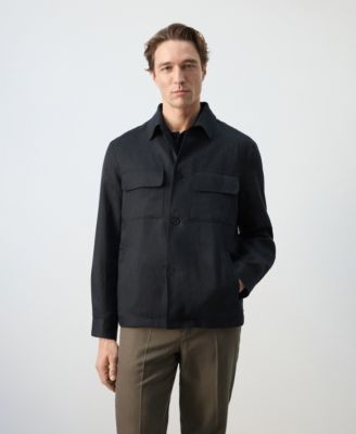 MANGO - Men's Ruched-Back Lyocell Jacket