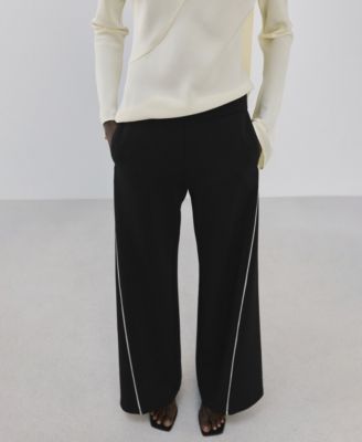 MANGO - Women's Side Stripe Straight-Leg Pants