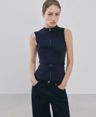 MANGO - Women's Zipper Fitted Vest
