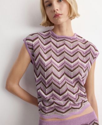 MANGO - Women's Printed Knit Top