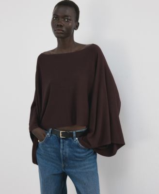 MANGO - Women's Asymmetrical Knitted Cape