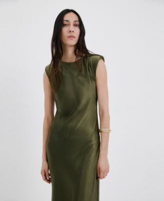 MANGO - Women's Fitted Satin Dress