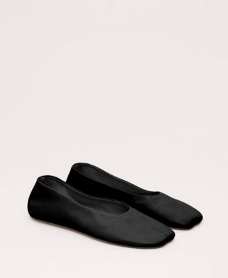 MANGO - Women's Leather Ballet Flats