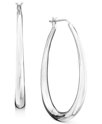 Giani Bernini - Earrings, Graduated Drop Hoops in Sterling Silver or 18k Gold Over Silver
