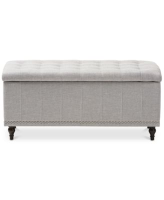 Baxton Studio - Kaylee Button-Tufted Storage Ottoman Bench, Quick Ship