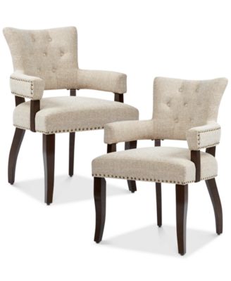 INK+IVY - Set of 2 Brooklyn Dining Arm Chairs, Direct Ship