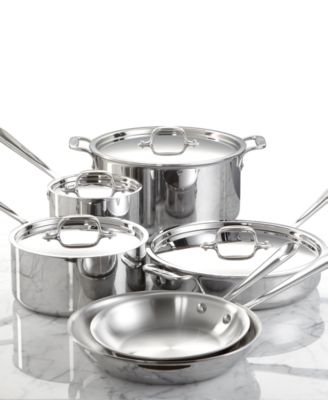 All-Clad - Stainless Steel Cookware, 10 Piece Set