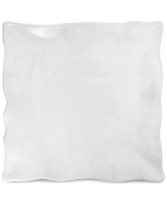 Q Squared - Large White Ruffle Square Melamine Platter