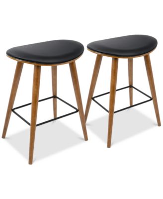 Lumisource - Saddle Counter Stool (Set of 2), Quick Ship