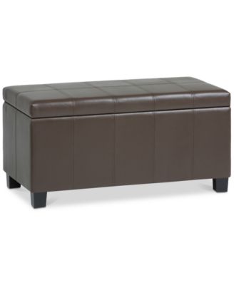 Simpli Home - Poway Storage Ottoman, Quick Ship