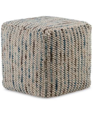 Simpli Home - Kemptan Cube Pouf, Quick Ship