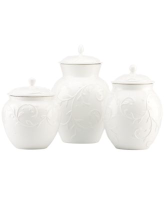 Opal Innocence Carved Set of 3 Kitchen Canisters image