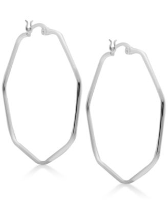 And Now This - Hexagon Hoop Earrings