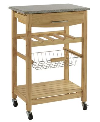 Linon Home Décor - Linon Karly Granite Top Kitchen Island, Direct Ship