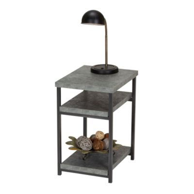 Household Essentials - Slate Faux Concrete Low Side Table