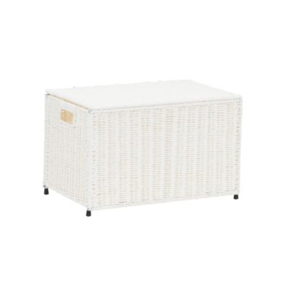 Household Essentials - Small Wicker storage Chest, White