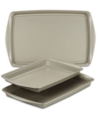 Rachael Ray - Nonstick Bakeware 3-Pc. Cookie Pan Set, Silver