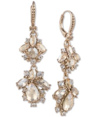 Marchesa - Crystal Cluster Double Drop Earrings