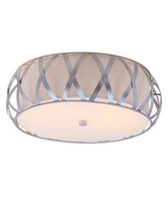Safavieh - Charing 2 Light Chrome 15.4"D Cross Flush Mount