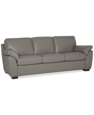 Furniture - Lothan 87" Leather Sofa with 3 Cushions