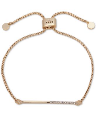 Gold-Tone Half-Pavé Bar Slider Bracelet image