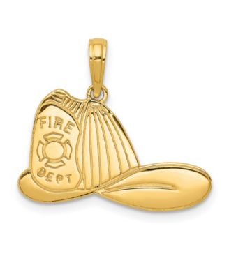 Macy's - Firefighter Hat Pendant in 14k Yellow Gold