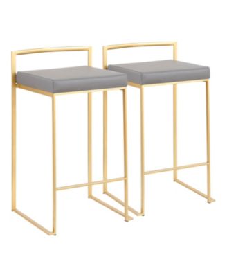 Lumisource - Fuji Gold Counter Stool, Quick Ship (Set of 2)