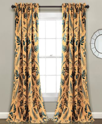 Lush Décor - Devonia Botanical Print 52" x 95" Curtain Set