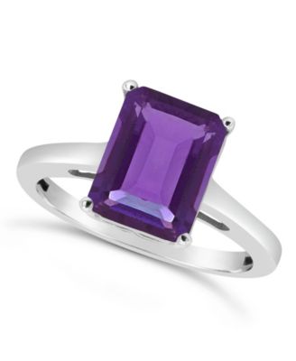 Macy's - Emerald-cut Gemstone in Sterling Silver. Available in Citrine (3 ct. t.w.) and Amethyst (3-1/10 ct. t.w.)