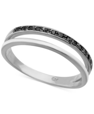 Macy's - Diamond Split Shank Band (1/10 ct. t.w.) in Sterling Silver