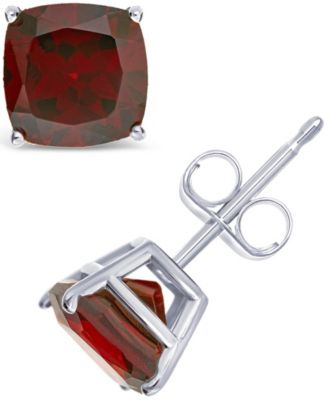 Macy's - Gemstone Stud Earrings in Sterling Silver