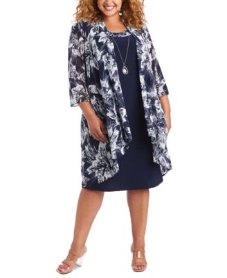 R & M Richards - Plus Size Mesh Jacket & Dress