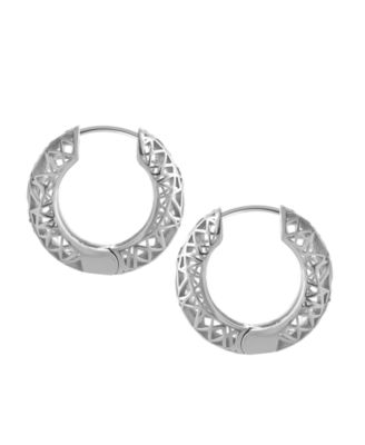 Essentials - Open Lace Hoop Earring in Fine Silver Plate