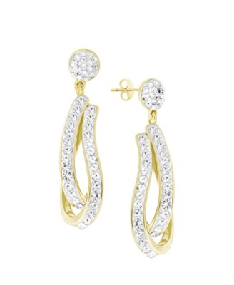 Essentials - Crystal Double teardrop Earring in Gold Plate
