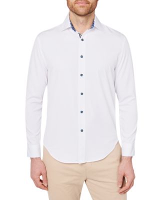 Society of Threads - Men's Slim-Fit White Performance Shirt