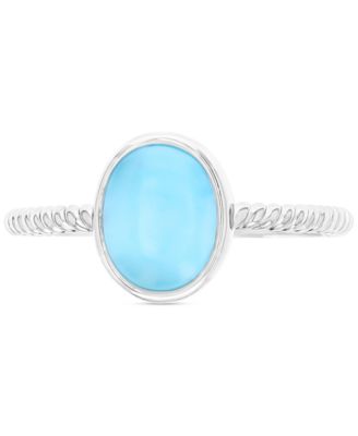 Macy's - Larimar Oval Ring in Sterling Silver