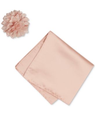 ConStruct - Men's Solid Pocket Square & Lapel Pin Set